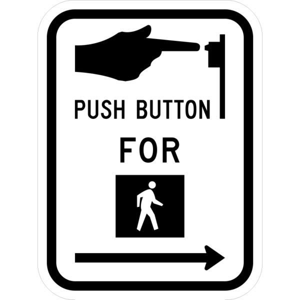 R10-3R Push Button for Walk Signal Right Arrow Sign