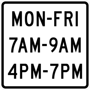 R10-20aP Mon - Fri and Times Plaque (3 Lines) Sign