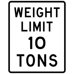 R12-1 Weight Limit XX Tons Sign