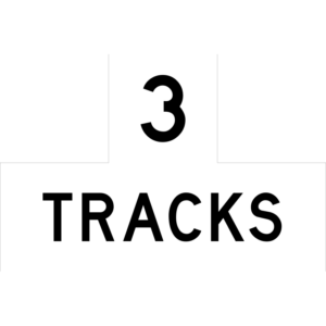 R15-2P Number of Tracks Plaque Sign