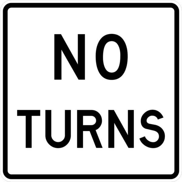 R3-3 No Turns Sign