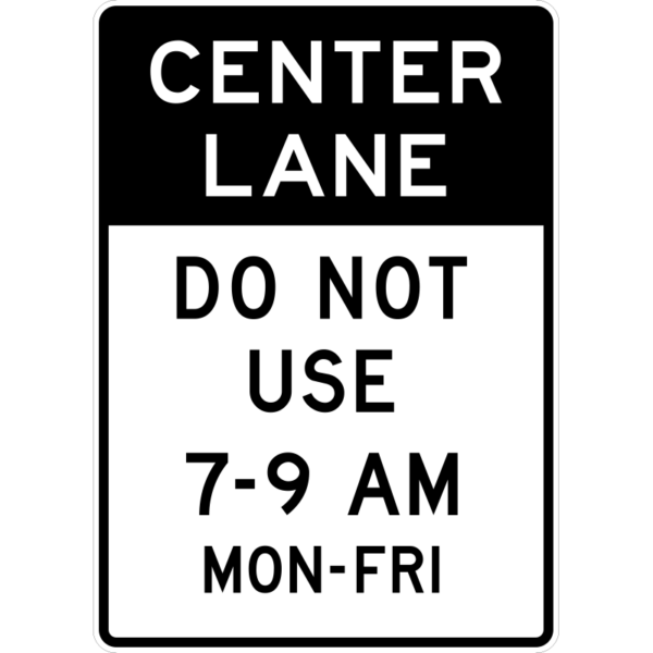 R3-9f Reversible Lane Control Post Mounted Sign