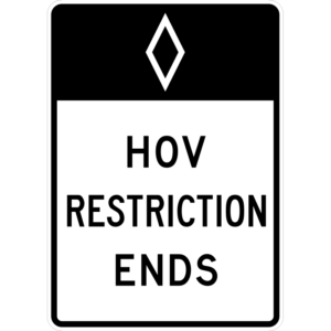 R3-12c HOV Restriction Ends Sign