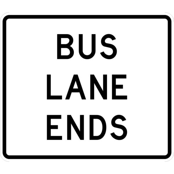 R3-15e Bus Lane Ends Overhead Sign