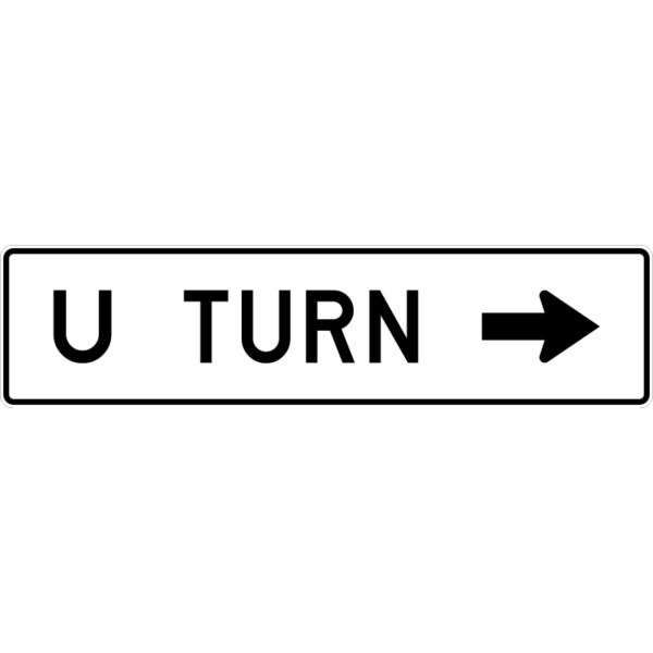 R3-25b U Turn Directional Right Arrow Sign