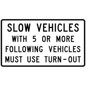 R4-12 Slow Vehicles With XX or More Following Vehicles Must Use Turn-Out Sign