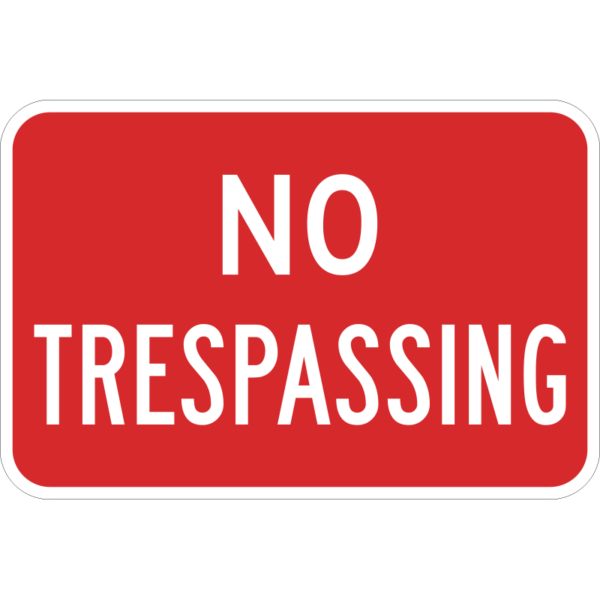 Red No Trespassing Sign