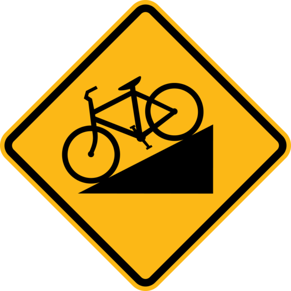 W7-5 Bicycle Hill Symbol Sign