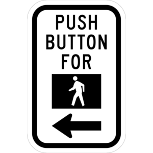 OR10-4bL (OR) Push Button for Walk Signal Left Arrow Sign