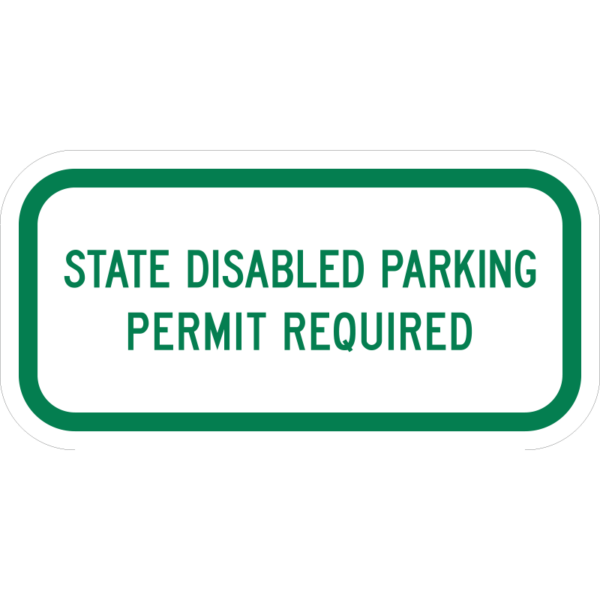 R7-801P WA State Disabled Parking Permit Required Sign