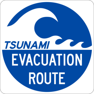 EM-1a Tsunami Evacuation Route Sign