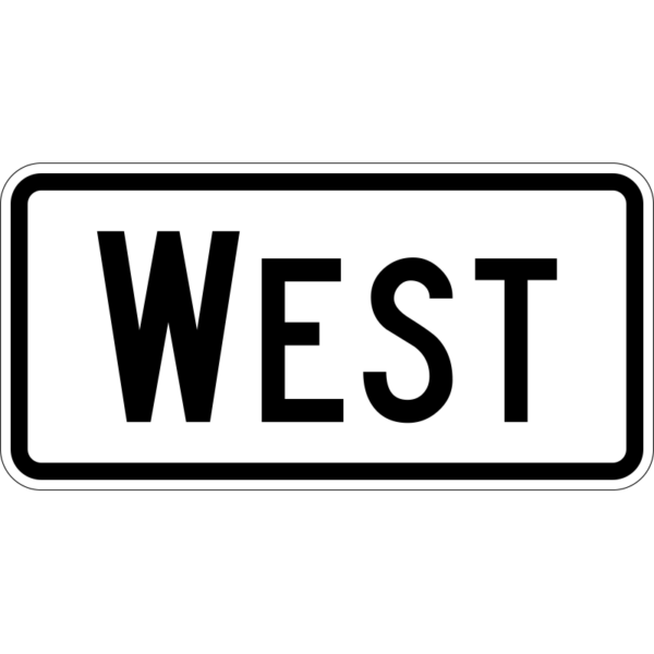 M3-4 Cardinal Direction West Sign