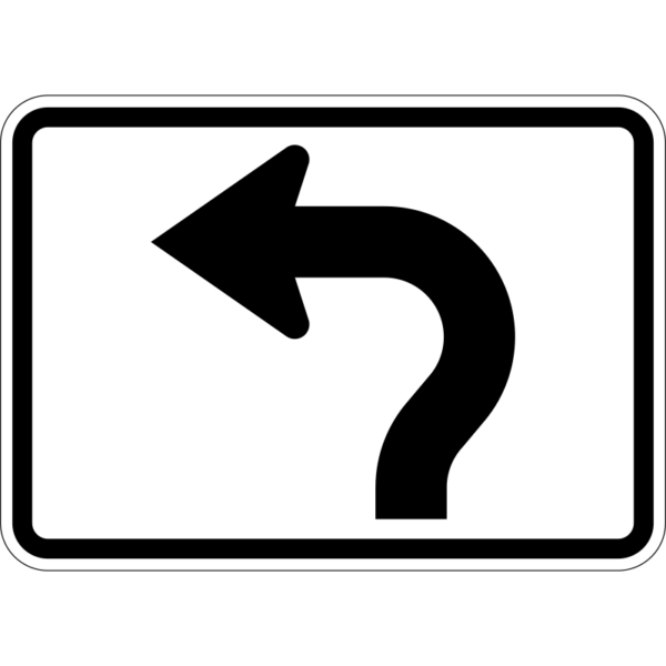 M5-3L Advance Turn Arrow Auxiliary Circular Intersection Left Sign