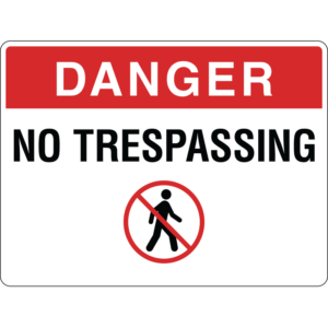 Danger No Trespassing Man Icon Sign