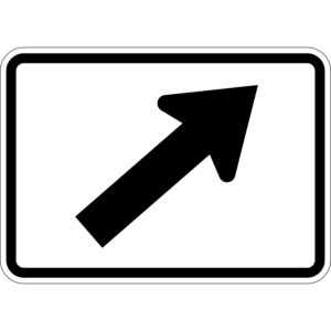 M6-2R Directional Arrow Auxiliary Up Right Sign