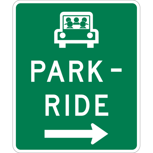 D4-2R Park Ride Right Sign