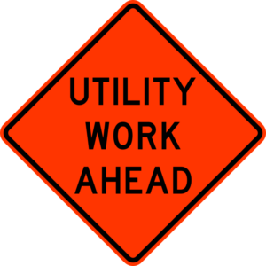 W21-7 Utility Work Ahead Construction Sign