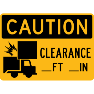 Caution Clearance with Symbol Sign