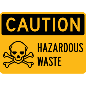 Caution Hazardous Waste with Symbol Sign
