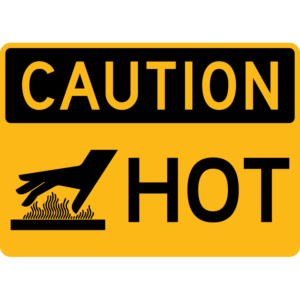 Caution Hot with Symbol Sign