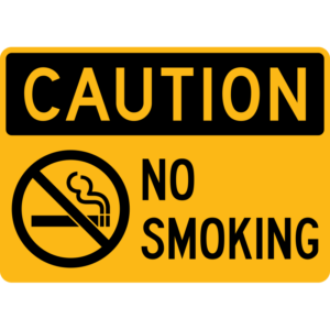 Caution No Smoking with Symbol Sign