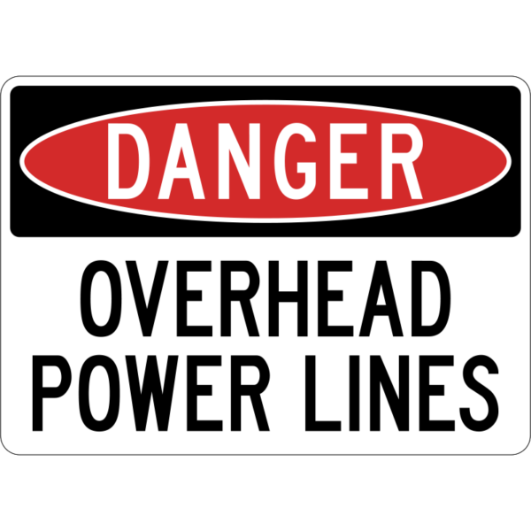 Danger Overhead Power Lines Sign