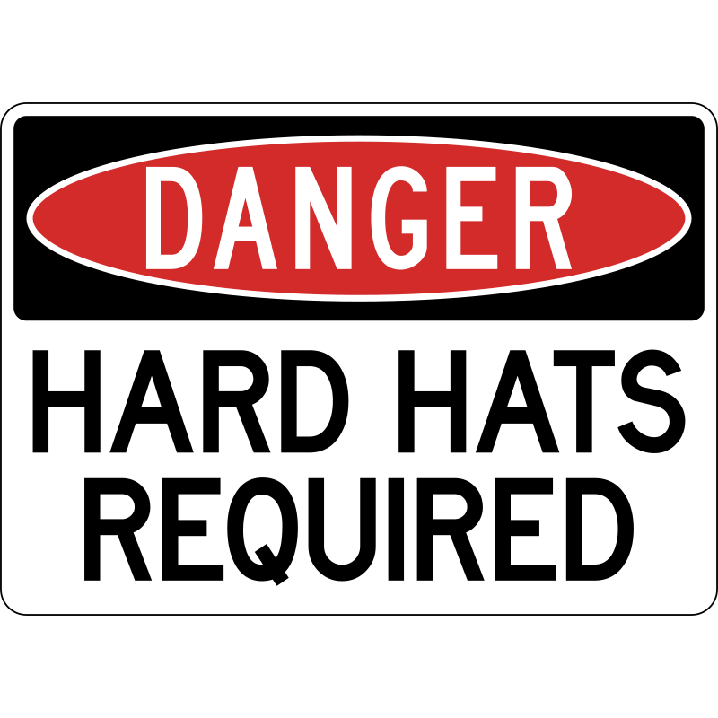 Danger Hard Hats Required Sign | Sign Maven