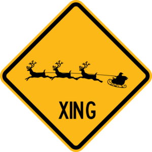 Santa Crossing Sign