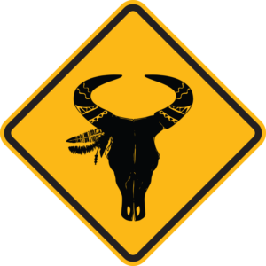 Animal Skull Street Sign