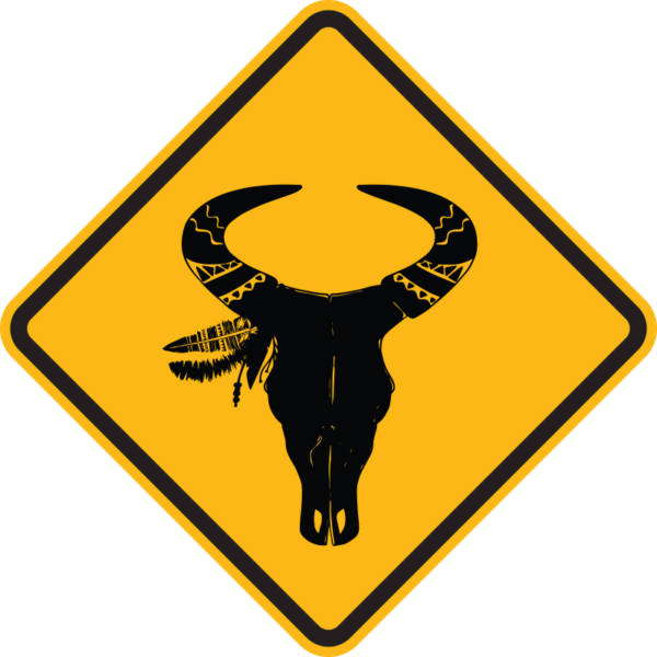 Animal Skull Street Sign