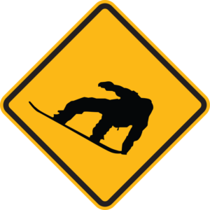 Snowboarding Warning Sign