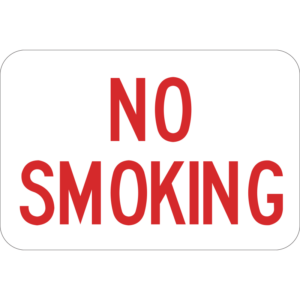 No Smoking Red on White Sign