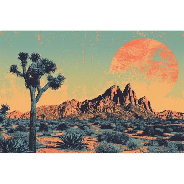 Joshua Tree Sunset Riso