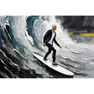 Man Surfing in a suite