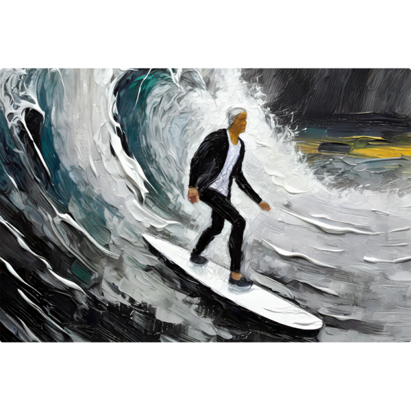 Man Surfing in a suite