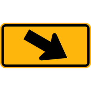 Crossing Arrow Right Sign.