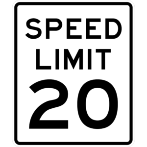 R2-1 Speed Limit 20 Sign