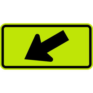 W16-7pl Crossing Arrow Left Sign