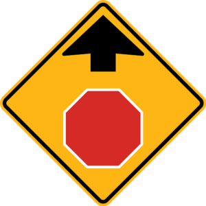 Stop Ahead Symbol Sign.